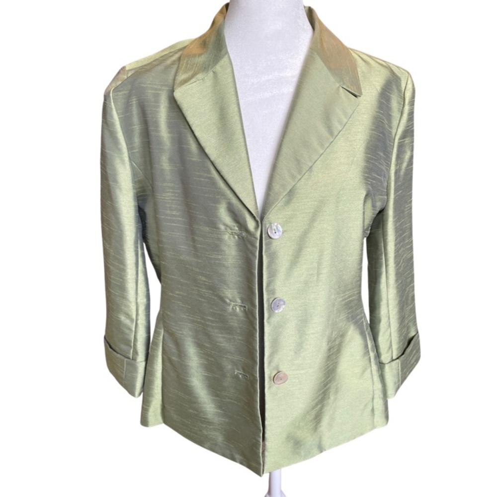 Amanda Smith lime green button up blazer